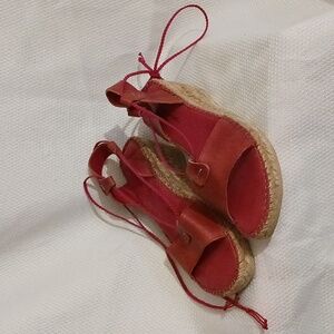 Eric Michael Olena red tie back sandals